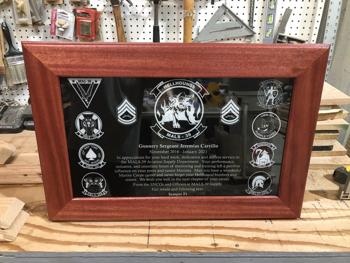 12 x 20 African Mahogany Frame Plaque