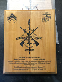 Wooden Engraved Plaque