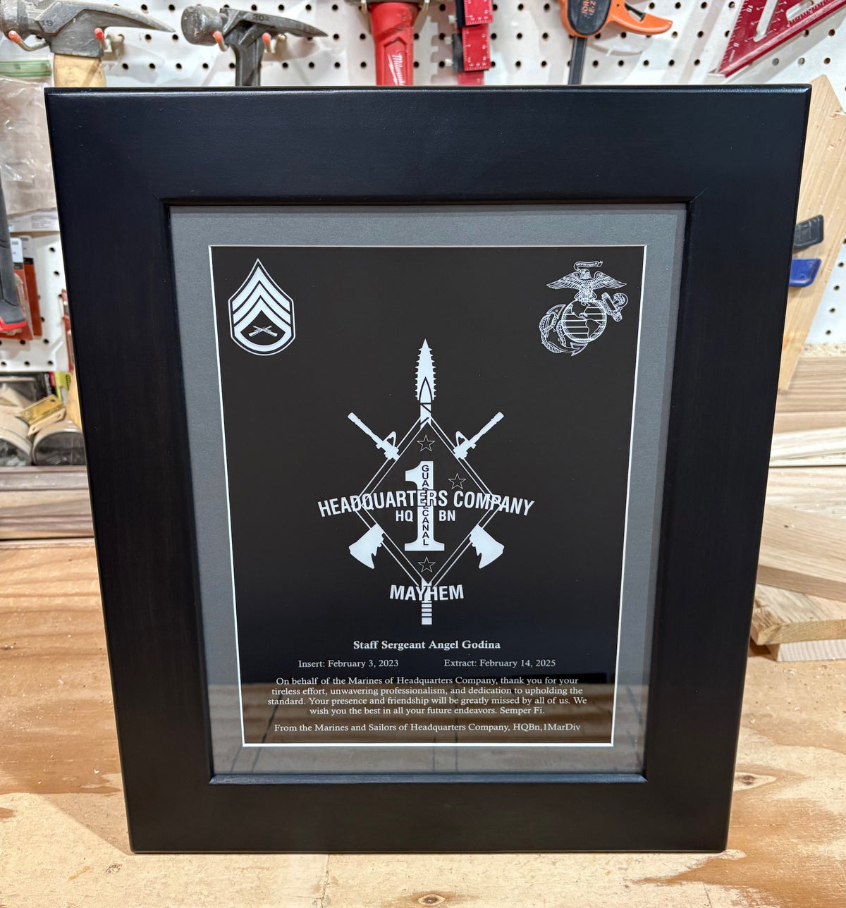 11 x 14 Black Frame Plaque
