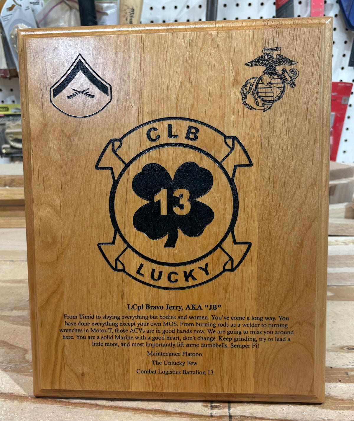 Wooden Engraved Plaque
