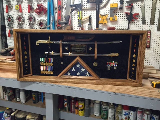 Military Sword Shadow Box Display Case (LOCAL Pickup Only)