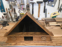 Burial 5 x 9 Flag Pedestal with Engraved Plaque and Branch of Service Wood Medallions