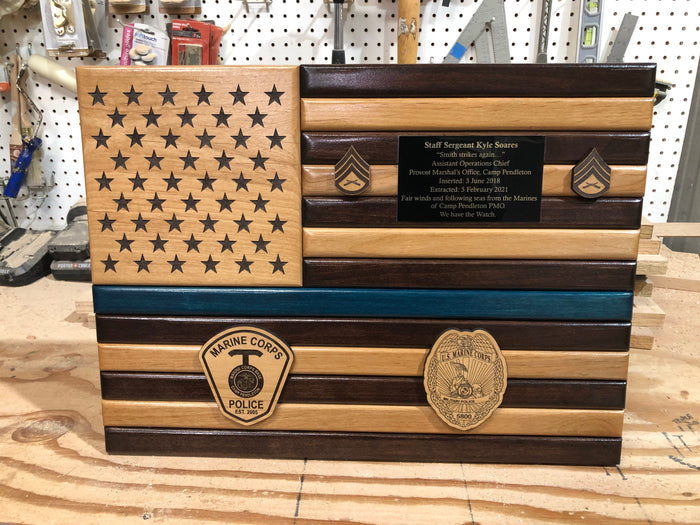 20 x 15 Custom Stained Wood U.S Flag