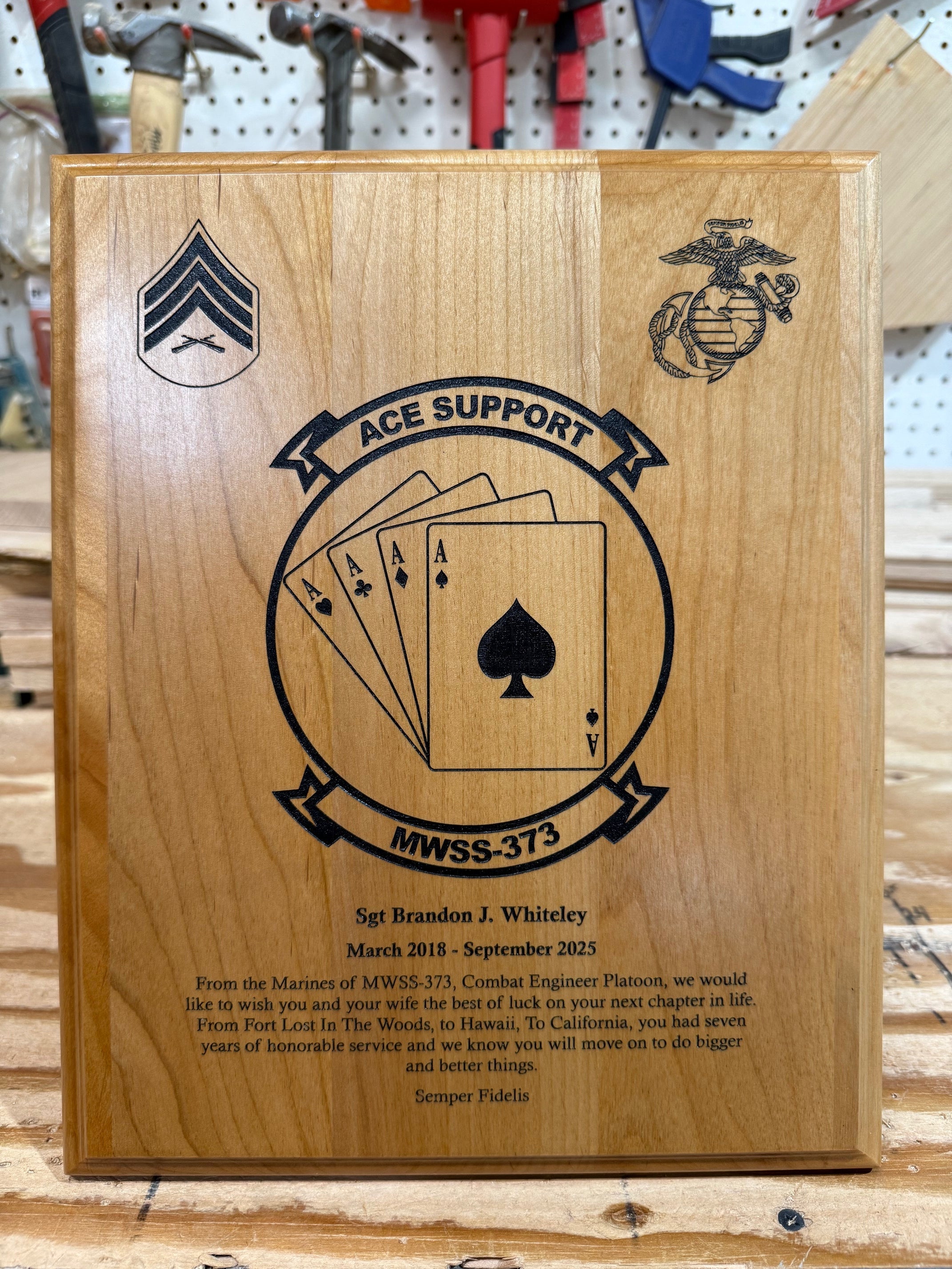 Wooden Engraved Plaque – G's Woodshop