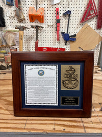 Navy Chief Promotion Plaque
