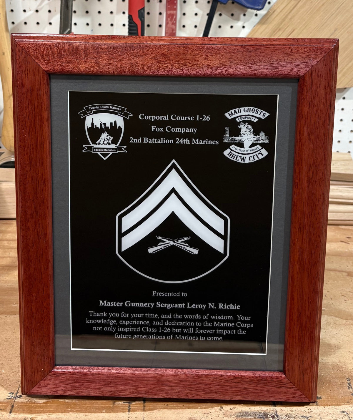 11 x 14 African Mahogany Frame Plaque