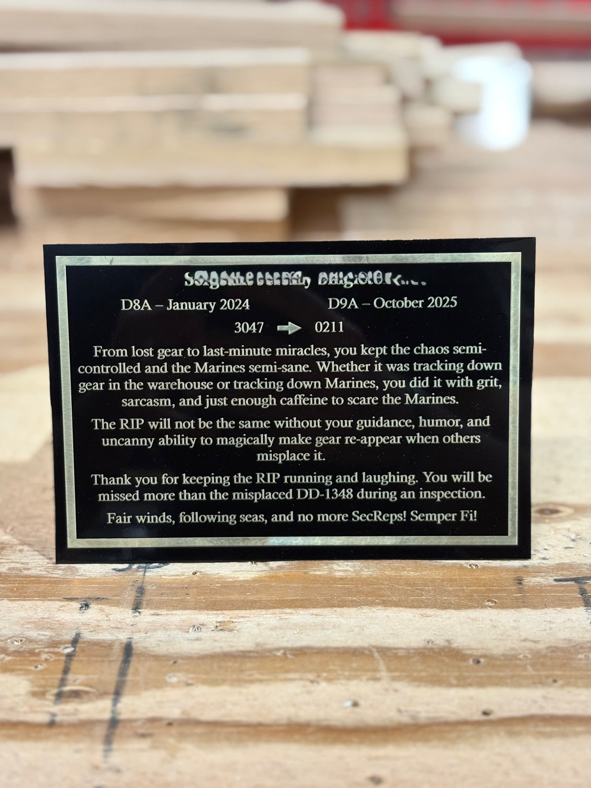 Engraved Plaque