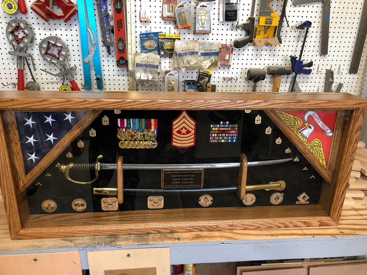 Military Sword Shadow Box Display Case (LOCAL Pickup Only)